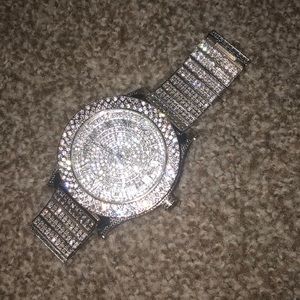 Silver blingy watch